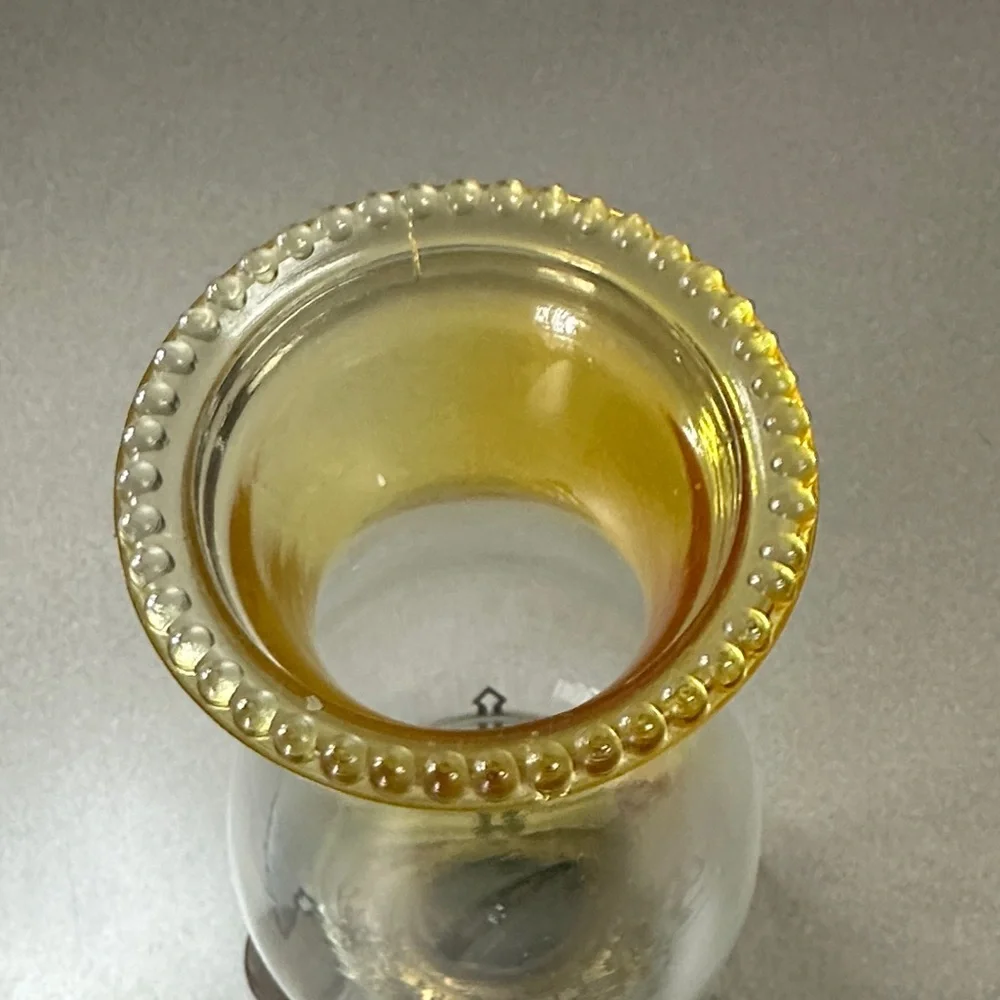 Vintage Glass Lantern with Gold Accents